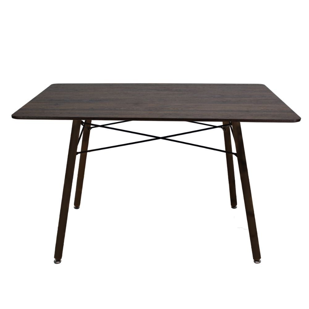 Mesa rectangular Kingstrong Oslo con estructura y cubierta de madera de diseño minimalista