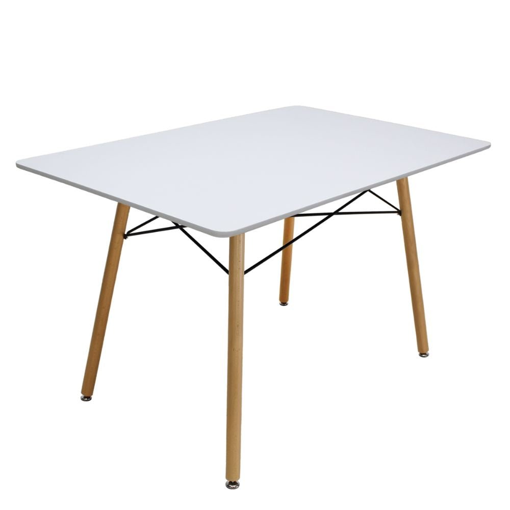 Mesa rectangular Kingstrong Oslo con estructura y cubierta de madera de diseño minimalista
