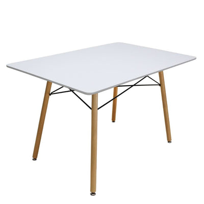 Mesa rectangular Kingstrong Oslo con estructura y cubierta de madera de diseño minimalista