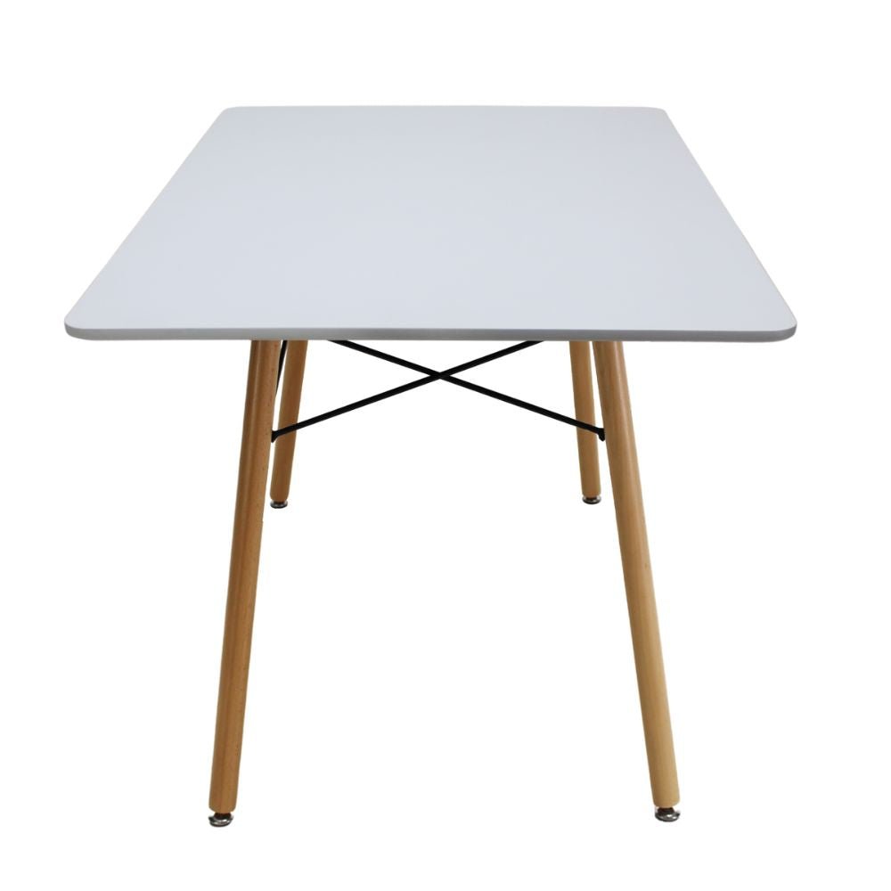 Mesa rectangular Kingstrong Oslo con estructura y cubierta de madera de diseño minimalista