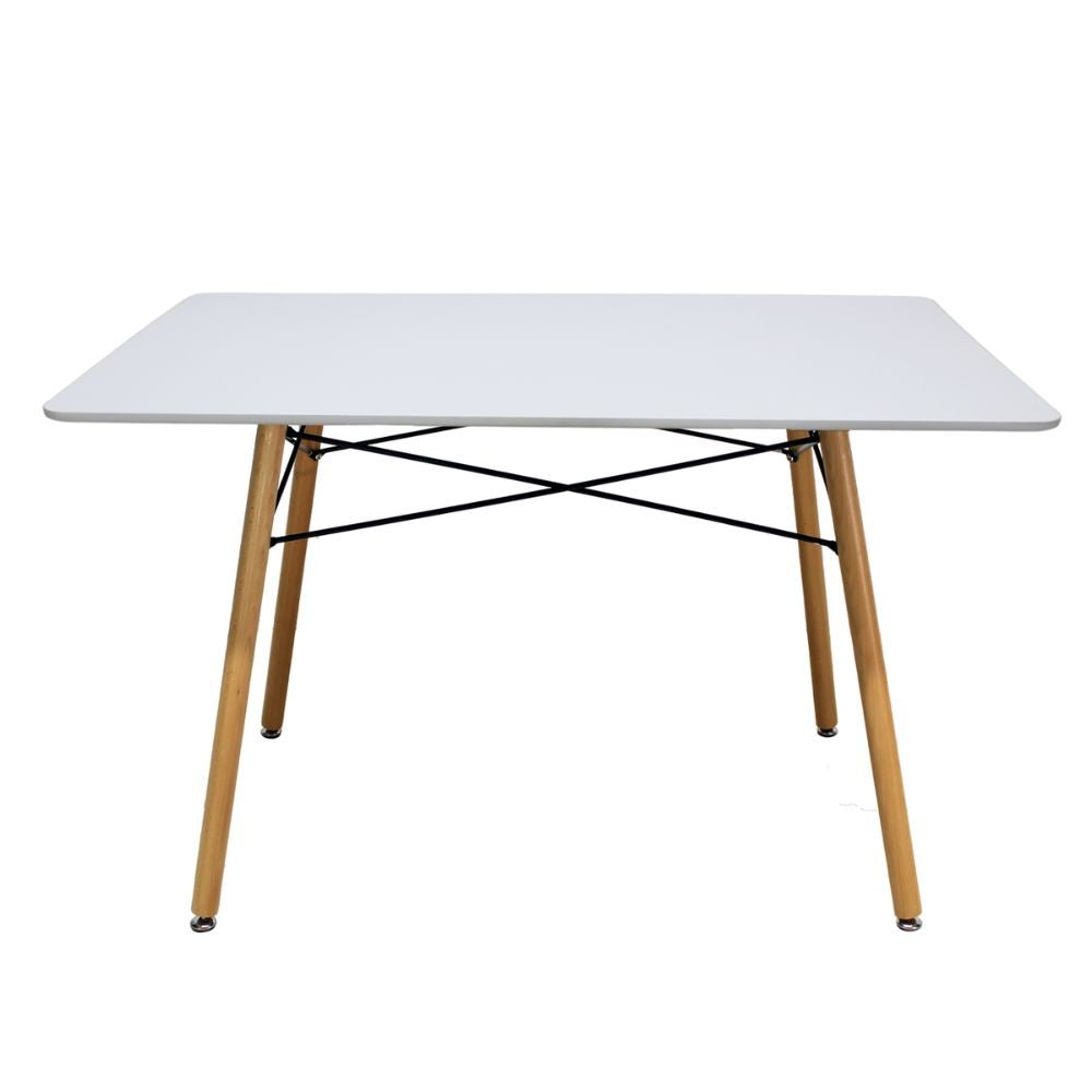 Mesa rectangular Kingstrong Oslo con estructura y cubierta de madera de diseño minimalista