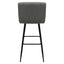 Banco alto Kingstrong Pizol con asiento y respaldo tapizados en tela y base de metal en acabado mate.