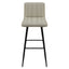 Banco alto Kingstrong Pizol con asiento y respaldo tapizados en tela y base de metal en acabado mate.