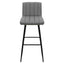 Banco alto Kingstrong Pizol con asiento y respaldo tapizados en tela y base de metal en acabado mate.
