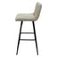 Banco alto Kingstrong Pizol con asiento y respaldo tapizados en tela y base de metal en acabado mate.