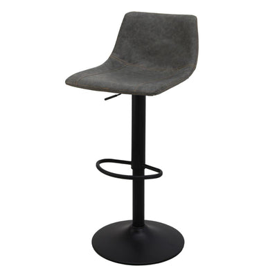 Banco alto Kingstrong Zurich con asiento y respaldo tapizados y base de metal mate con reposapiés