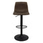 Banco alto Kingstrong Zurich con asiento y respaldo tapizados y base de metal mate con reposapiés