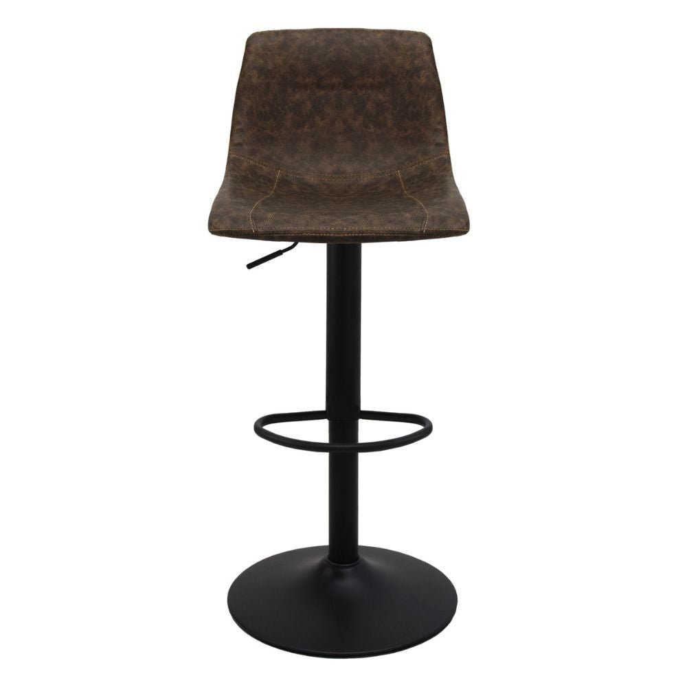 Banco alto Kingstrong Zurich con asiento y respaldo tapizados y base de metal mate con reposapiés
