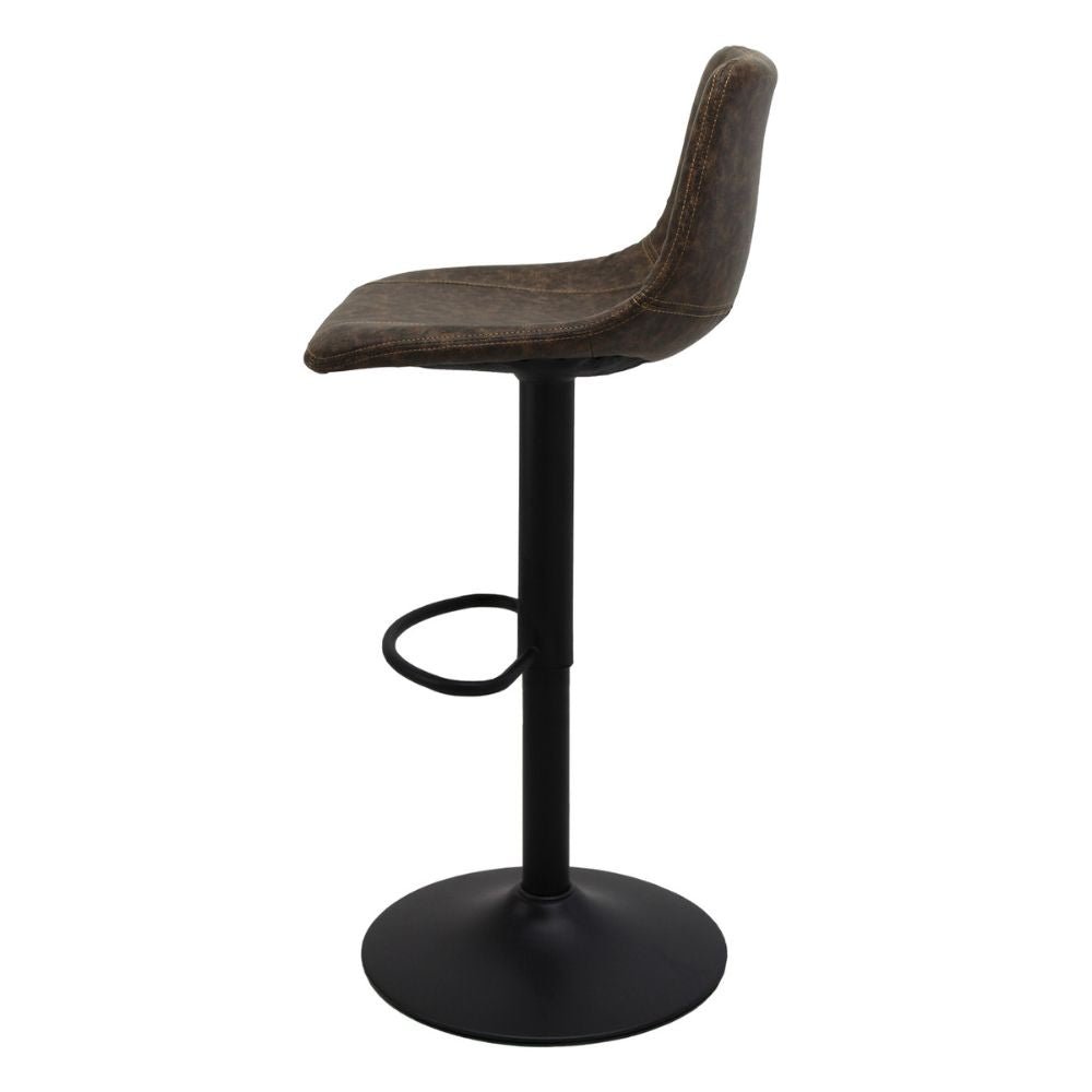 Banco alto Kingstrong Zurich con asiento y respaldo tapizados y base de metal mate con reposapiés