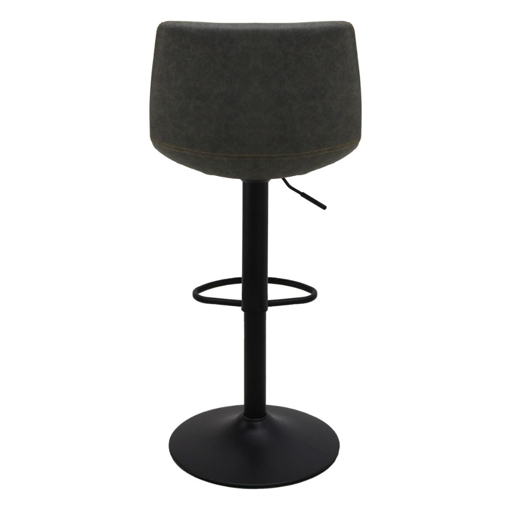 Banco alto Kingstrong Zurich con asiento y respaldo tapizados y base de metal mate con reposapiés