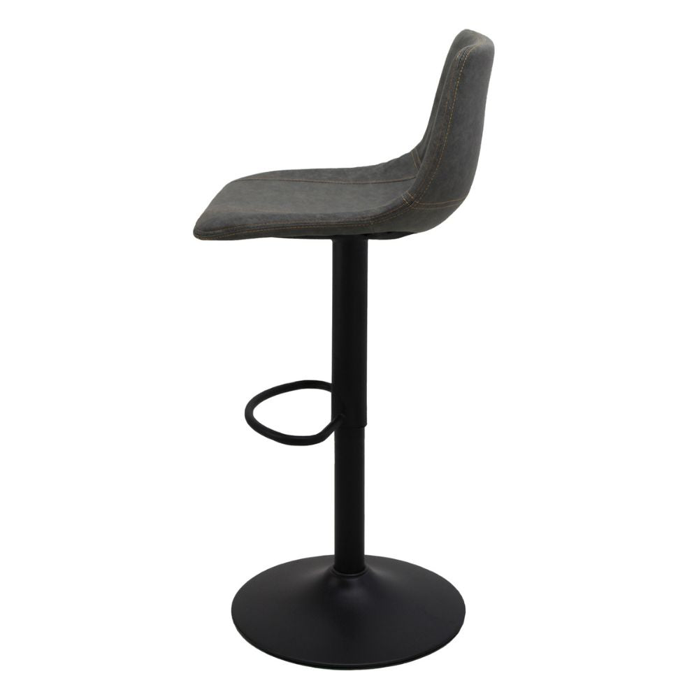 Banco alto Kingstrong Zurich con asiento y respaldo tapizados y base de metal mate con reposapiés