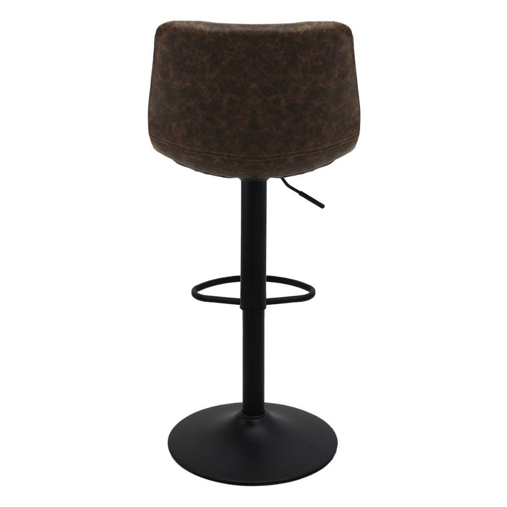 Banco alto Kingstrong Zurich con asiento y respaldo tapizados y base de metal mate con reposapiés