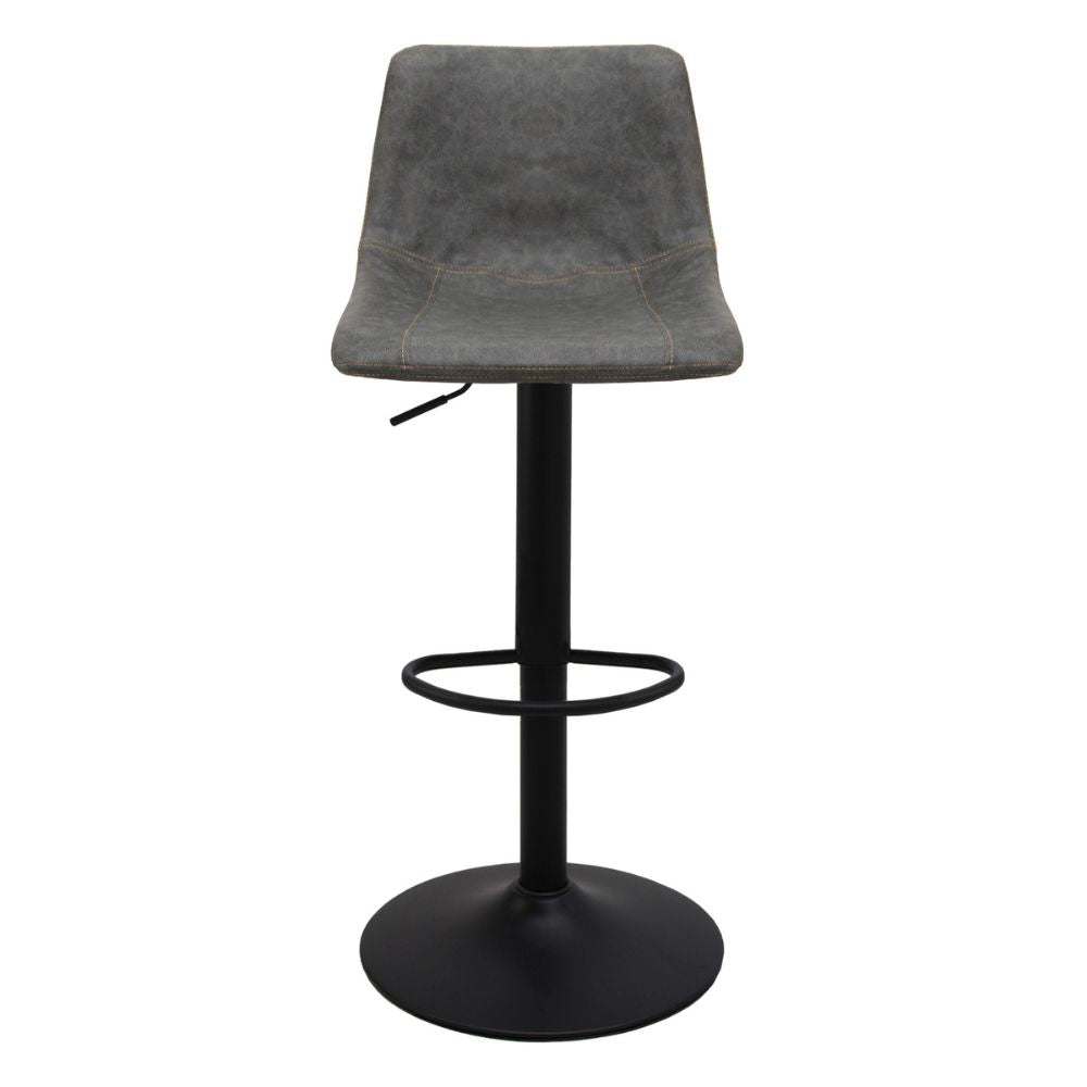Banco alto Kingstrong Zurich con asiento y respaldo tapizados y base de metal mate con reposapiés