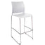 Banco alto Offiho Alpha OHV-102ALTA con estructura de acero cromado y asiento de polipropileno de color