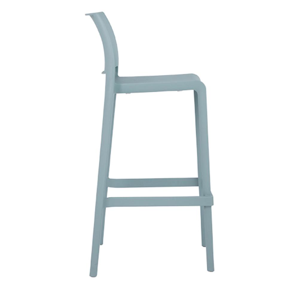 Banco alto Offiho Sensilla OHV-7211B de polipropileno en una sola pieza, apilable, con respaldo y patas integradas.