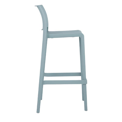 Banco alto Offiho Sensilla OHV-7211B de polipropileno en una sola pieza, apilable, con respaldo y patas integradas.
