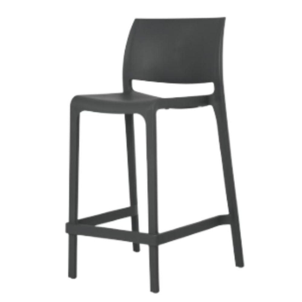 Banco bajo Offiho Sensilla OHV-7211C de polipropileno en pieza única con respaldo, en color