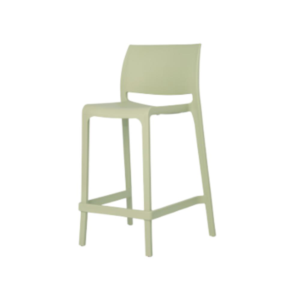 Banco bajo Offiho Sensilla OHV-7211C de polipropileno en pieza única con respaldo, en color