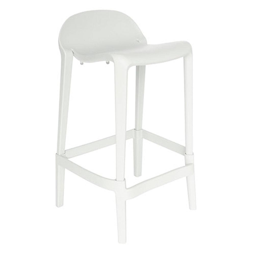 Banco bajo Offiho Joyous con asiento y respaldo en polipropileno sin brazos.