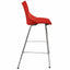 Banco alto Offiho Shell OHV-37 con asiento y respaldo de polipropileno y estructura tubular cromada sin brazos.