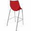 Banco alto Offiho Shell OHV-37 con asiento y respaldo de polipropileno y estructura tubular cromada sin brazos.