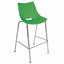 Banco alto Offiho Shell OHV-37 con asiento y respaldo de polipropileno y estructura tubular cromada sin brazos.