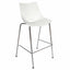 Banco alto Offiho Shell OHV-37 con asiento y respaldo de polipropileno y estructura tubular cromada sin brazos.