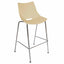 Banco alto Offiho Shell OHV-37 con asiento y respaldo de polipropileno y estructura tubular cromada sin brazos.