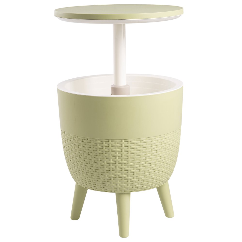 Mesa con hielera OFFIHO Cancún Cooler OHM-7035 en polipropileno ajustable, varios colores, para exterior.