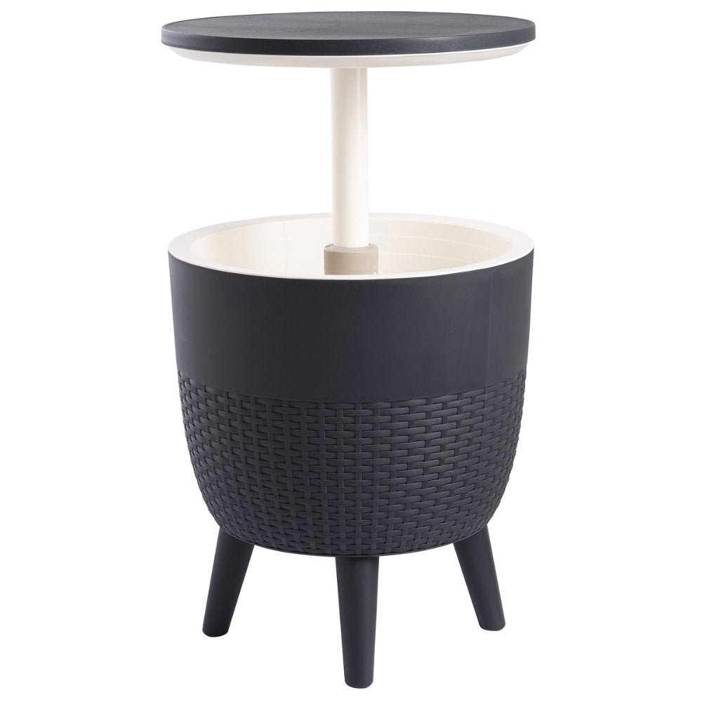 Mesa con hielera OFFIHO Cancún Cooler OHM-7035 en polipropileno ajustable, varios colores, para exterior.