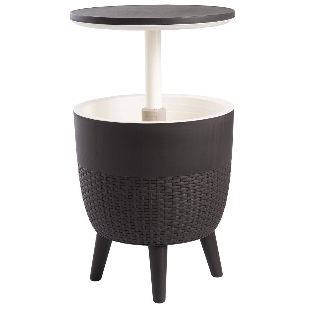 Mesa con hielera OFFIHO Cancún Cooler OHM-7035 en polipropileno ajustable, varios colores, para exterior.