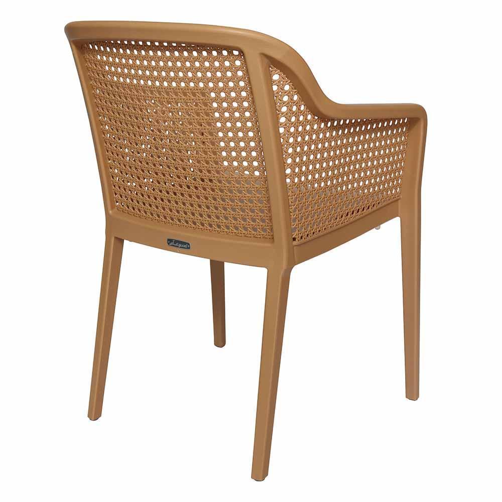 Silla comercial OFFIHO Grace OHV-7028 de polipropileno con terminado imitación bejuco para terraza y jardín