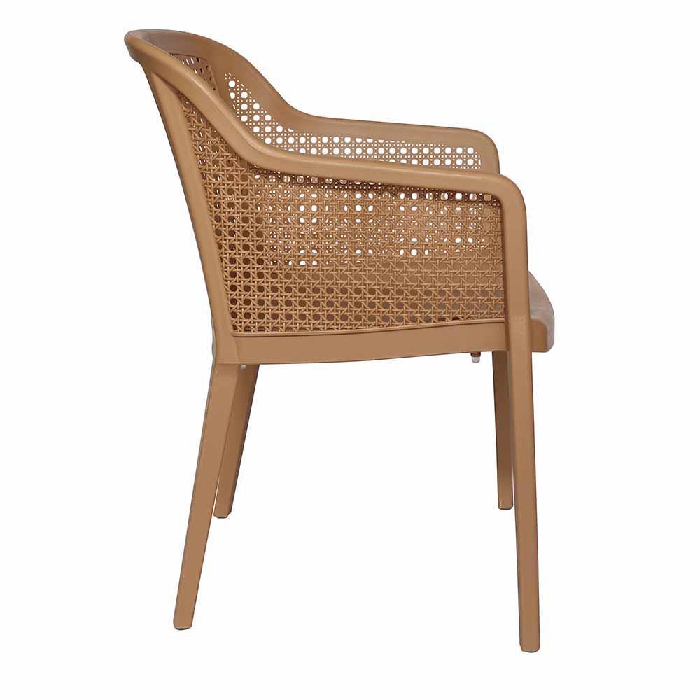 Silla comercial OFFIHO Grace OHV-7028 de polipropileno con terminado imitación bejuco para terraza y jardín