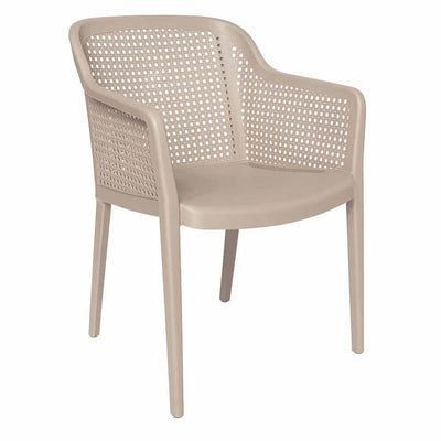 Silla comercial OFFIHO Grace OHV-7028 de polipropileno con terminado imitación bejuco para terraza y jardín