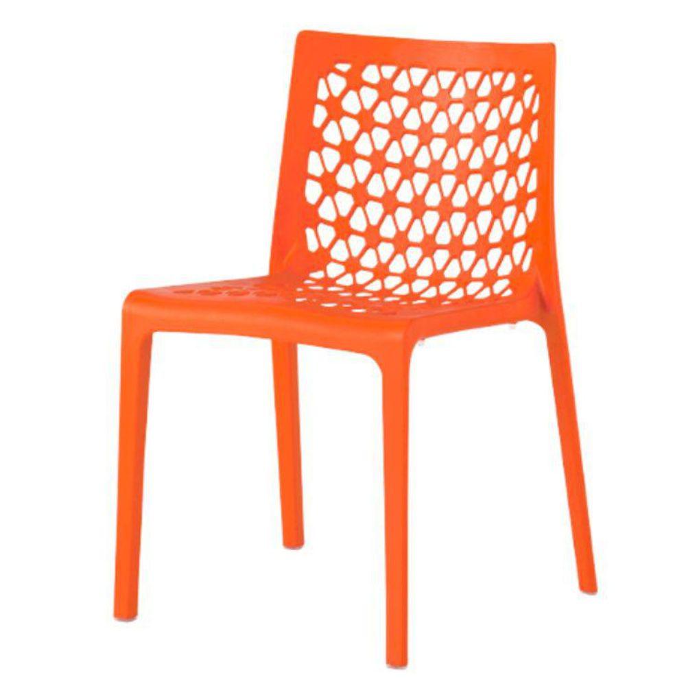 Silla comercial OFFIHO Milan OHV-74 de polipropileno con respaldo calado, monobloque para exterior