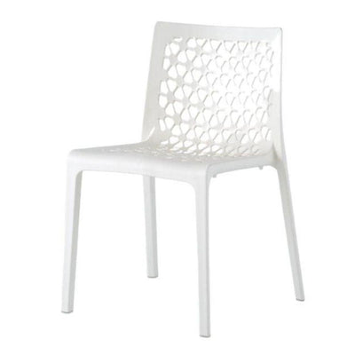 Silla comercial OFFIHO Milan OHV-74 de polipropileno con respaldo calado, monobloque para exterior