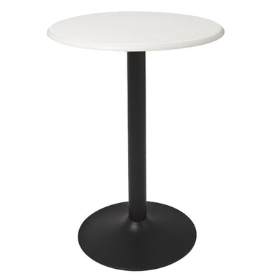 Mesa redonda OFFIHO HERON OHM-7168B-DT con pedestal de acero y cubierta de polipropileno blanca