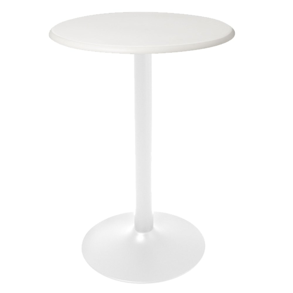 Mesa redonda OFFIHO HERON OHM-7168B-DT con pedestal de acero y cubierta de polipropileno blanca