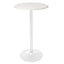 Mesa periquera redonda Offiho Heron-3 con pedestal de acero y cubierta blanca de polipropileno