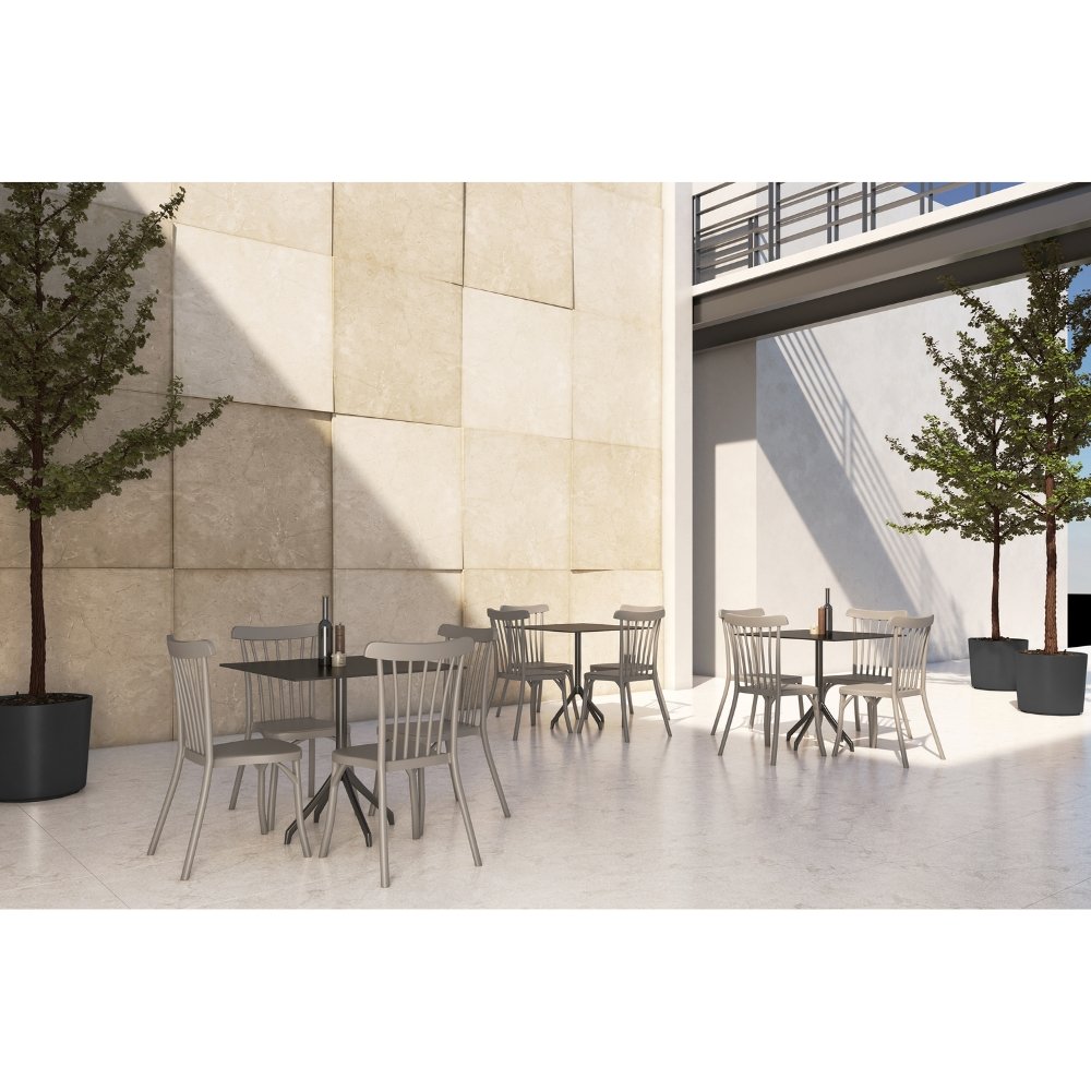 Silla comercial OFFIHO Nordik OHV-118 de polipropileno con respaldo alto, monobloque para exterior