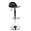 Banco alto Offiho Way OHV-58 negro con base de plato redondo de acero, asiento tapizado y descansapies