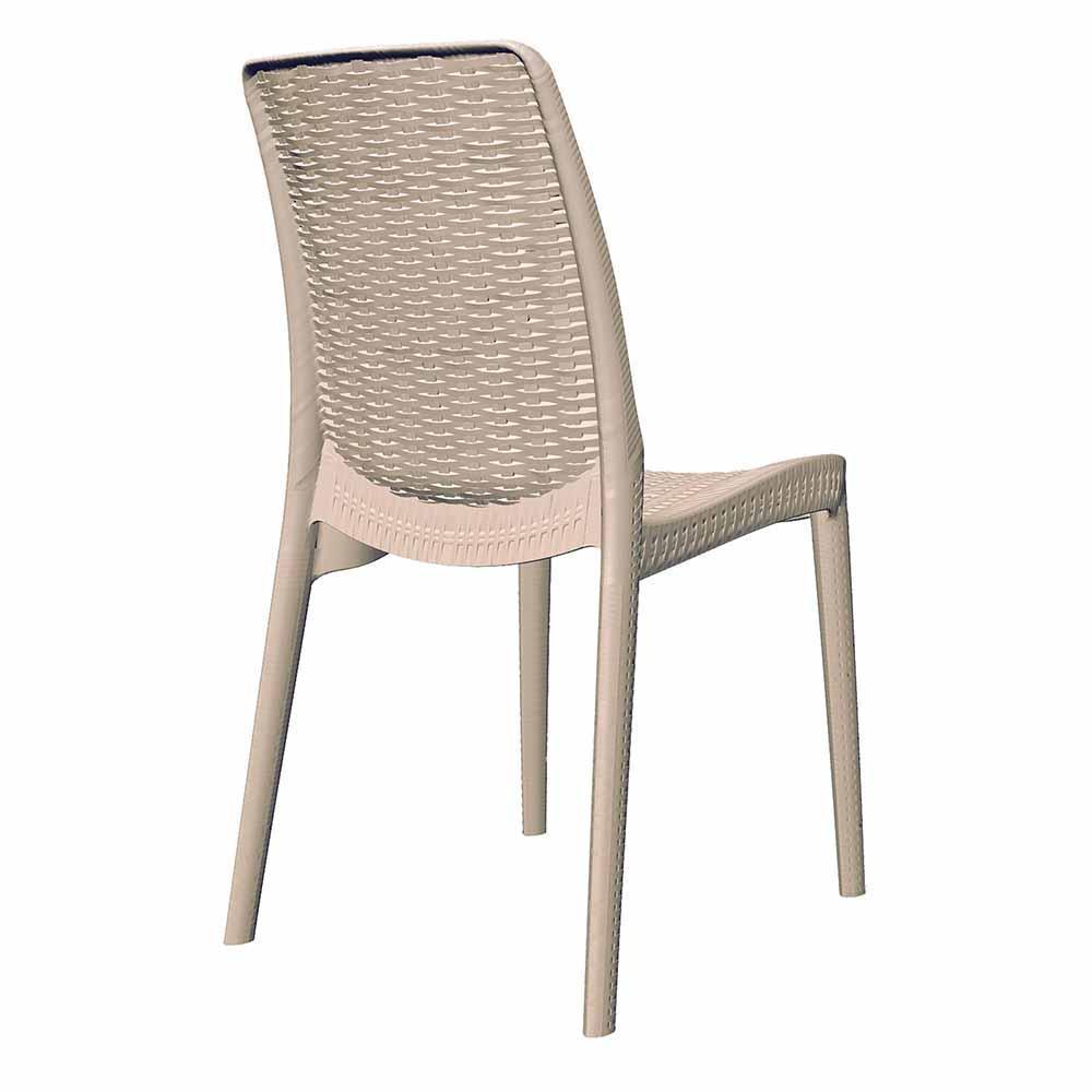 Silla comercial OFFIHO RUE OHV-92 con terminado en imitación mimbre de polipropileno de una sola pieza
