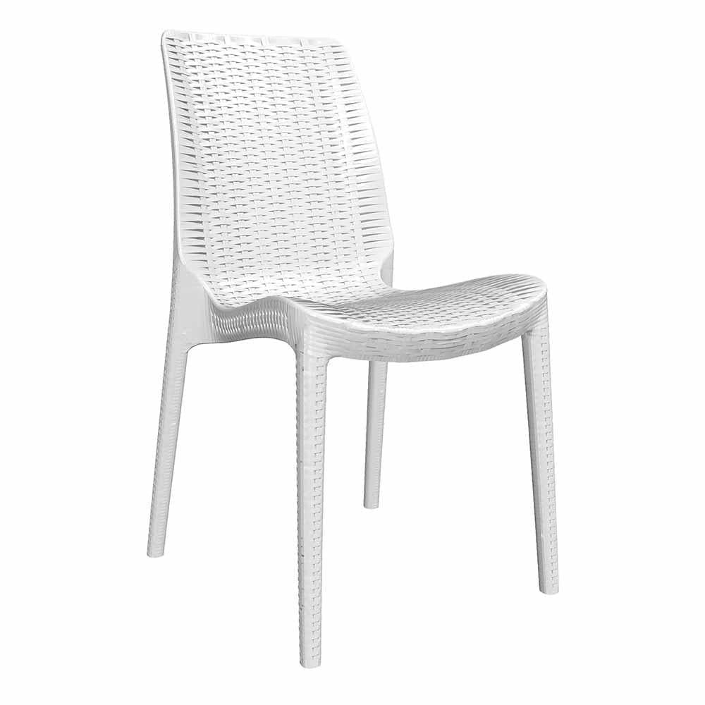 Silla comercial OFFIHO RUE OHV-92 con terminado en imitación mimbre de polipropileno de una sola pieza