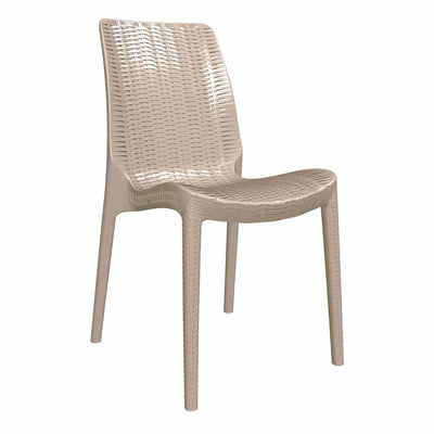 Silla comercial OFFIHO RUE OHV-92 con terminado en imitación mimbre de polipropileno de una sola pieza