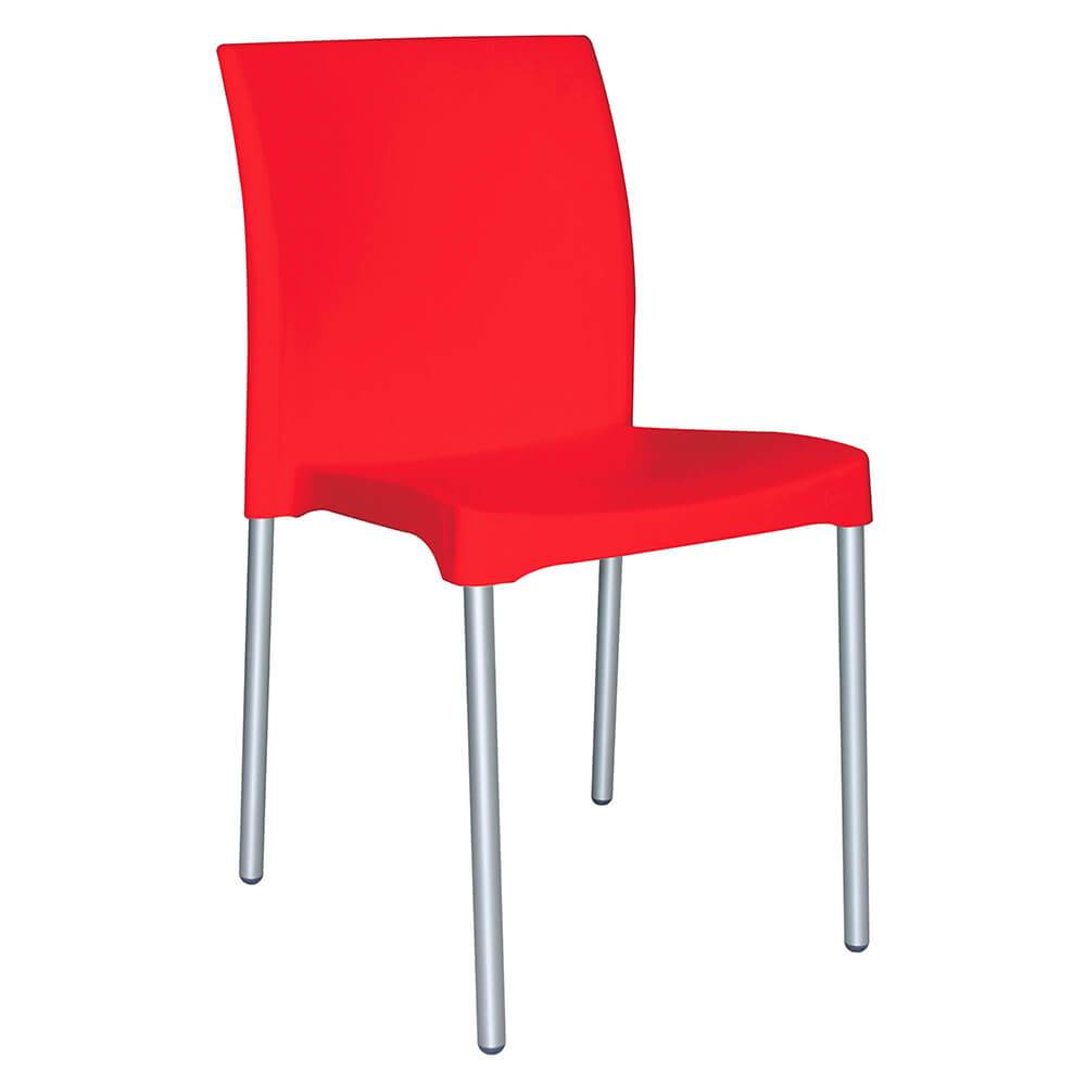 Silla comercial OFFIHO OCEAN OHV-61 con patas de aluminio y asiento de polipropileno