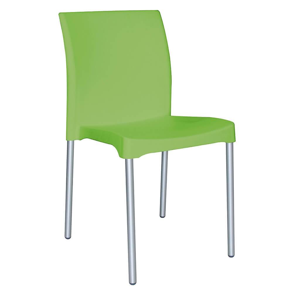 Silla comercial OFFIHO OCEAN OHV-61 con patas de aluminio y asiento de polipropileno