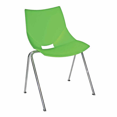 Silla comercial OFFIHO Shell OHV-37 sin brazos, asiento de polipropileno y estructura de acero cromado