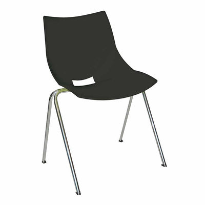 Silla comercial OFFIHO Shell OHV-37 sin brazos, asiento de polipropileno y estructura de acero cromado