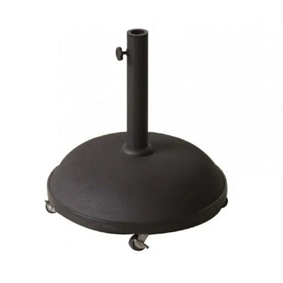 Base de parasol Resol Siro 35 negra de cemento con estructura de acero y aro de caucho protector