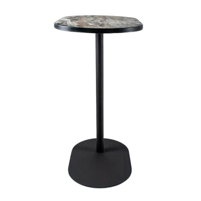 Mesa periquera Requiez Root con base ovalada y cubierta en variedad de materiales y colores